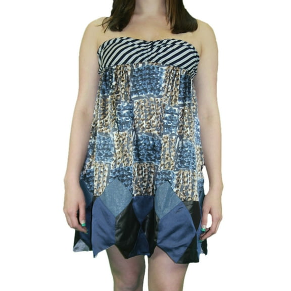 Custo Barcelona Women's Diamond Blue Leopard Dress 3 Multi-Color