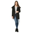 thumbnail image 3 of Women's Wool Blend Shawl Collar Wrap Coat, 3 of 4