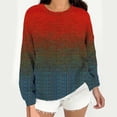 thumbnail image 2 of GigrtiJin Womens Gradient Sweaters Round Neck Long Sleeved Casual Pullover Knitted Top Warm Comfy Loose Blouse, 2 of 6