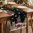 thumbnail image 2 of Burlap Table Runner 72 Inches Long,Christmas Gnome Santa Squirrel Cat Non-Slip Kitchen Table Runners for Dining Room Everyday Use Party Table Decorations Hanging Bell Botanical Poinsettia, 2 of 9