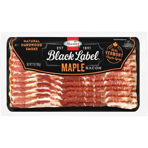 HORMEL BLACK LABEL Maple Bacon, Gluten Free, Refrigerated, 12 oz Plastic Package