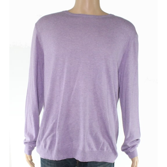 Tasso Elba Mens Sweater Crewneck Elan Pullover Purple Size Large