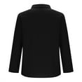 thumbnail image 5 of purcolt Women's Cotton Linen Long Sleeve T Shirts Dressy Casual V Neck Collared Tunic Tops Business Work Blouses(Black, S), 5 of 6