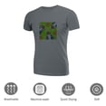 thumbnail image 3 of Coolnut Men's T Shirt Odor Protection Short, Modern Art Cat Head On Human Body Mens Short Sleeve Tees, Grey Crew-Neck Casual Tee Shirts, S, 3 of 6