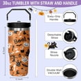 thumbnail image 2 of 30 oz Halloween Tumbler Insulated Stainless Steel - Spooky Goth Ghost Travel Coffee Cup & Water Bottle, Witchy Goth Decor - Cute Ghost Gift For Mom, Dad, Sister - Spirit Halloween Cup, 2 of 5