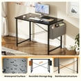 thumbnail image 2 of CONCETTA 40 Inch Computer Writing Desk with Storage Bag, Steel Frame for Home Office Study, Black, 2 of 8