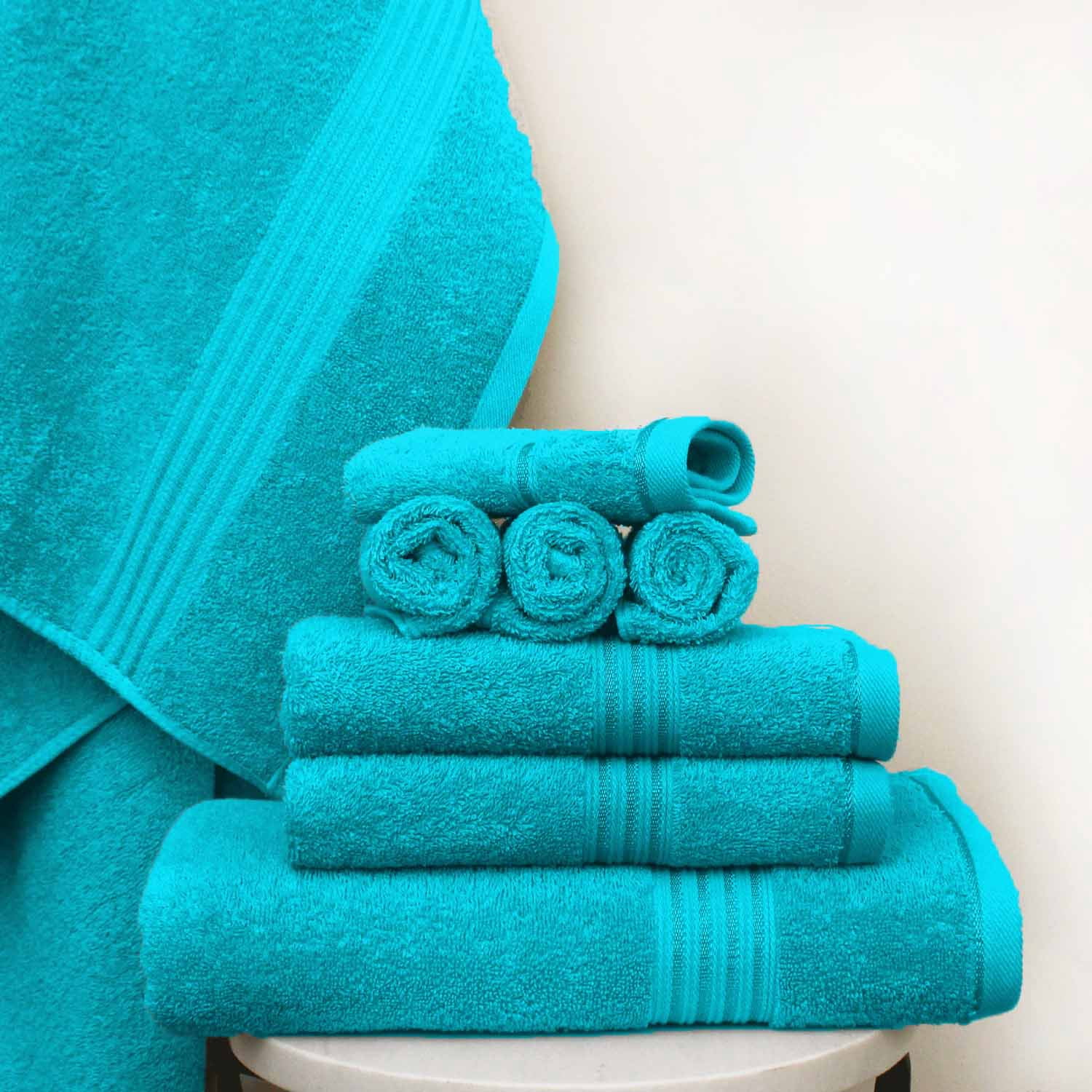 HURBANE HOME Highly Absorbent 8 Pieces Bathroom Towel Set Soft, 100% Cotton, Highly Absorbent