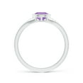 thumbnail image 2 of ANGARA Natural Bezel-Set Pear-Shaped 1 ct Amethyst Ring with Diamonds in 14K White Gold for Women (Size-8x6mm) | February Birthstone, Anniversary, Jewelry Gift for Women | Natural Amethyst Ring, 2 of 11