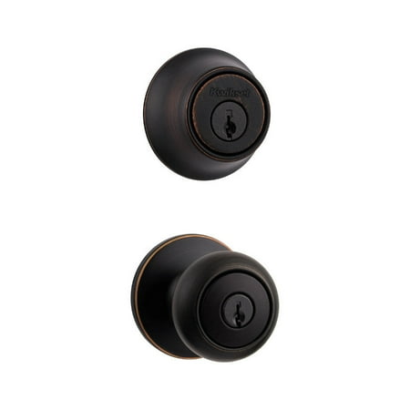 Cylindrical Lock Knob - Kwikset 96900-332 Venetian Bronze Door Entry Bolt Combo