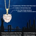 thumbnail image 2 of Gem Stone King 14K Yellow Gold Rose Rose Quartz Pendant Necklace for Women | 1.76 Cttw | Gemstone Birthstone | Heart Shape 8MM | With 18 inch Chain, 2 of 6