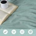 thumbnail image 4 of BNM Modern Cotton Textured Striped Woven Blanket, Throw, Aqua, 4 of 10