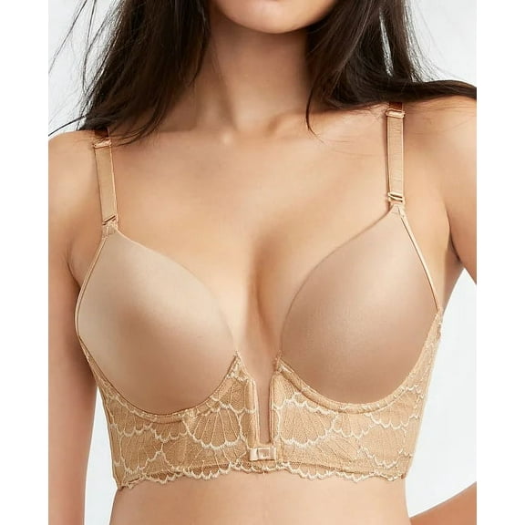 VA BIEN Nude Marquise Plunge Convertible Longline Bra, US 34E, UK 34E, NWOT