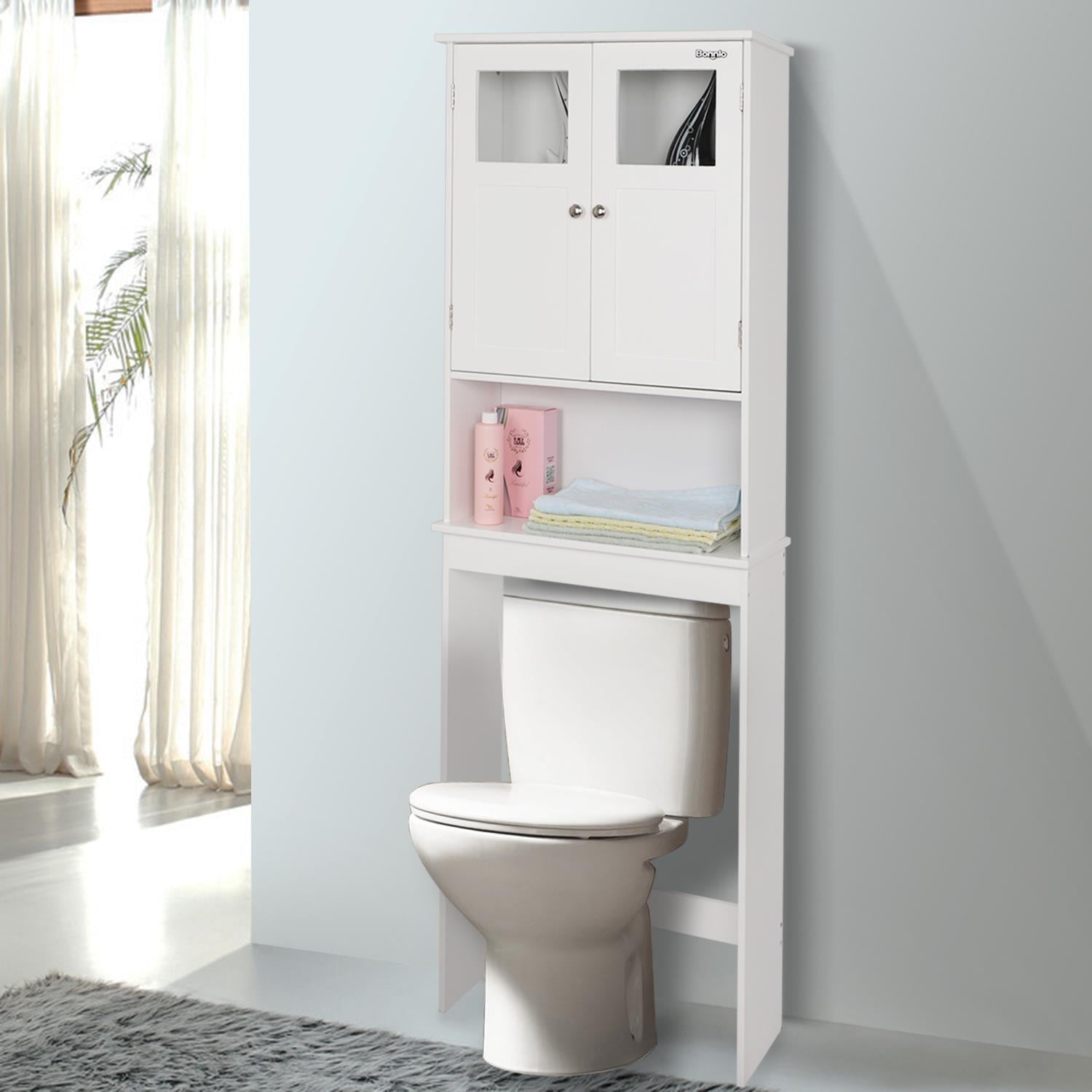 Ktaxon Bathroom Over Toilet Space Saver, Wall-Mounted Standing Double ...