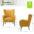 thumbnail image 4 of Faux Leather Armchair with Removable Cushion Contemporary Wingback Accent Chair Set of 2 for Living Room Bedroom Yellow, 4 of 10