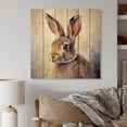 thumbnail image 2 of Designart "Endearing Rabbit I" Animals Print on Natural Pine Wood, 2 of 5