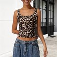 thumbnail image 4 of Trendfront Womens Fashion Leopard Print Tank Tops Cheetah Print Design Scoop Neck Sleeveless Fitted Style Casual Summer Layering Camisole Tops, 4 of 8