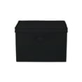 thumbnail image 3 of Household Essentials Wide Storage Box With Lid Box, 15”x15”x10”, Canvas Sides With Cardboard Reinforcement, Ideal Closet Storage Solution, Includes Handle for Easy Access, Black, 3 of 9