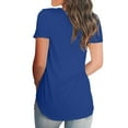 thumbnail image 4 of TODOZO Hot Sale!! Women's Tops V-Neck Short Sleeve Tshirts Tees Casual Summer Top Casual Fashion Basic Tees Curved Hem Tops Blue 4Xl, 4 of 6