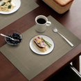 thumbnail image 4 of Howarmer Vinyl Woven Placemats for Dining Table, 12x18 Inch Rectangle Washable PVC Placemats Anti-Slip Heat Resistant Kitchen Table Mats Easy to Clean, Quick Drying - Set of 4, Champagne, 4 of 6