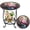 Flamingo Style, variant on 12" Round Mosaic Side Table, Decorative Ceramic Accent Table for Indoor & Outdoor Use, Small Plant Stand for Patio, Porch, Balcony, Living Room & Bedroom (Portable & Sturdy Metal Frame)