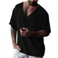 thumbnail image 2 of YABCSAZ Men's Classic T-Shirt Button Short Sleeve Moisture-Wicking Crew Tee Undershirts Summer Casual Loose Fit Comfortable Soft Tops Outdoor Daily Gym Workout Athletic Shirts, 2 of 6
