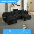 thumbnail image 2 of ijuicy 113'' U/L Shaped Sectional Sofa with Movable Ottomans,  Modular Chenille Deep Seat Couches for Living Room - Dark Gray, 2 of 8