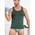 thumbnail image 4 of ANLIQI Men's Bamboo Rayon Undershirts Tank Tops Men Crew Neck Stretchy Tank Shirts 3 Pack (Navy/Dark Grey/Green, S), 4 of 6