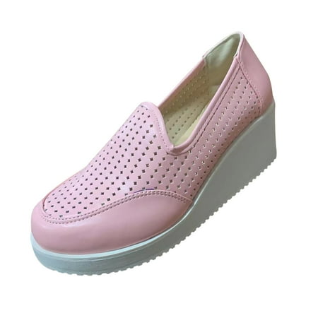 

Heels for Women Fashion Women Platform Casual Wedge Heel Flat Large Size Hollow Single Shoes