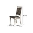 thumbnail image 4 of Country Cottage Dining Chairs - Set of 2, Rubber Wood, Tufted Back, Comfortable Gray Finish, 4 of 5
