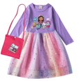 thumbnail image 4 of Gabby Cats Robe pour Bébé Fille Enfants Gabby Vêtements de Maison de Poupée Carnaval Cosplay Costume Enfants Robe Décontractée à Manches Longues avec Sac, 4 of 5