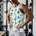 thumbnail image 5 of Lsque Cartoon Sea Creatures Pattern Mens Tank Tops Muscle Athletic Quick Dry Sleeveless Workout Fitness T Shirts Beach Tank Top, Loose-fit Sleeveless Shirt for Men-Large, 5 of 7