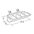 thumbnail image 3 of 4-Compartment Storage Tray 10.5" W x 5" D x 3" H with 2 U-Hooks for Pegboard, Slatwall or Counter, 2-Pack, 3 of 3