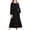Black, variant on Girls Summer Casual Dress Solid Color Round Neck Long Sleeve Daily Casual Dress Holiday Beach Dresses with Pockets(Light Violet,6-7 Years)