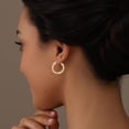 thumbnail image 2 of LeCalla 925 Sterling Silver Two-Tone Twisted Click-Top Hoop Earrings, 2 of 6