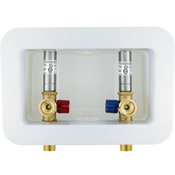 Dyconn Washing Machine Outlet Box with Water Hammer Arrestor, 1/2 inch x 3/4 inch MHT (1/2"-Inch Sweat Connection (MIP))