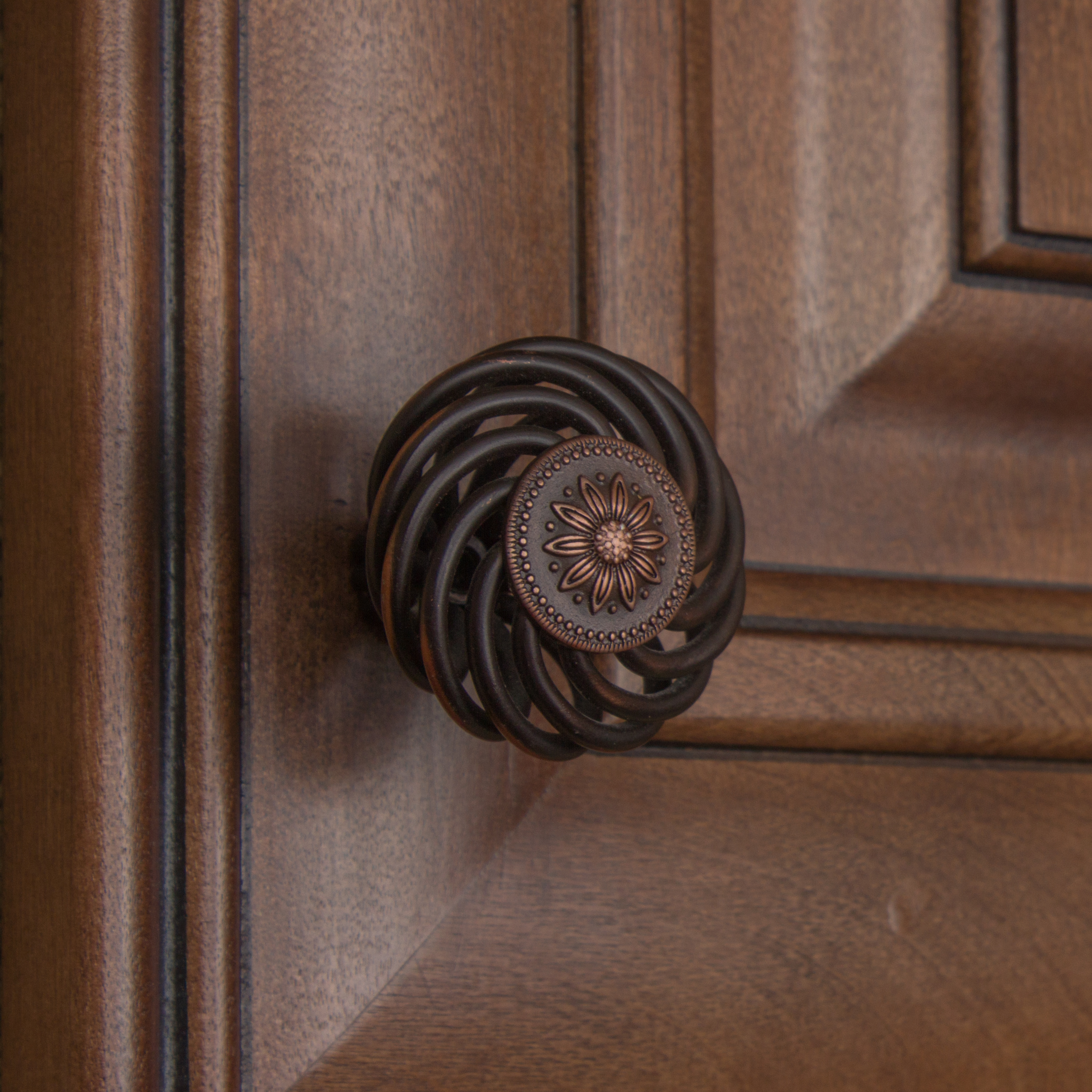 GlideRite 1.5 in. Flower Birdcage Cabinet Knob, Rustic Bronze