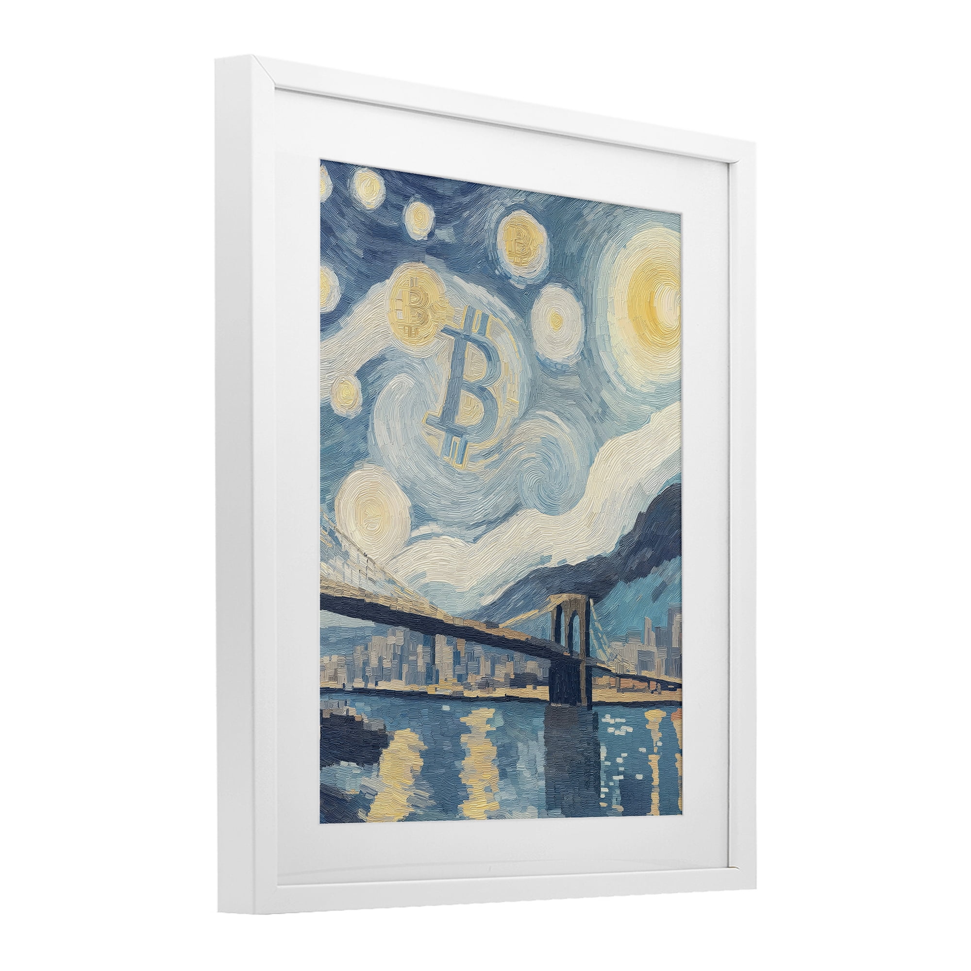 Stupell Industries Crypto Lunar Glow White Framed Print Under Glass, design by Svetlana Aleynikova