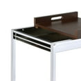 thumbnail image 3 of Benjara Metal and Wood Serving Cart with Tray and Floating Shelf, Brown and White, 3 of 6