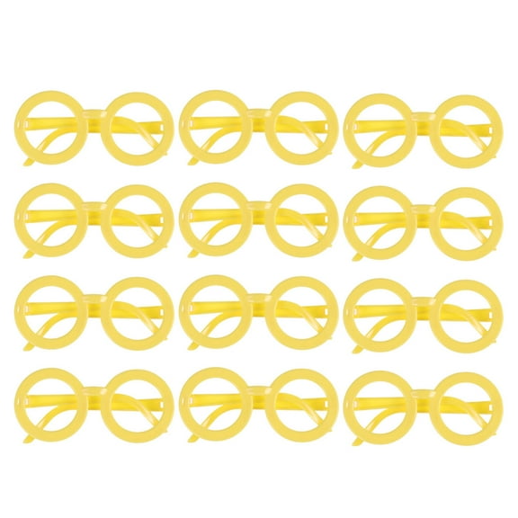Soimiss 12 Pcs Dress Up Eyewear Frame No Lens Eyewear Frame Round Eyeglass Frame Without Lens Frame Yellow