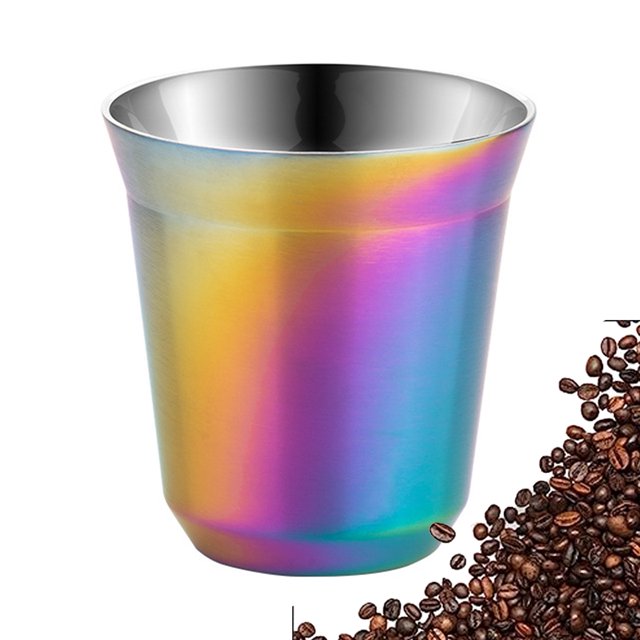 Tazas de café espresso de acero inoxidable de 80 ml (2,7 onzas) - Tazas con aislamiento de doble pared Tazas Demitasse Taza de café para beber, beber café, beber bebidas