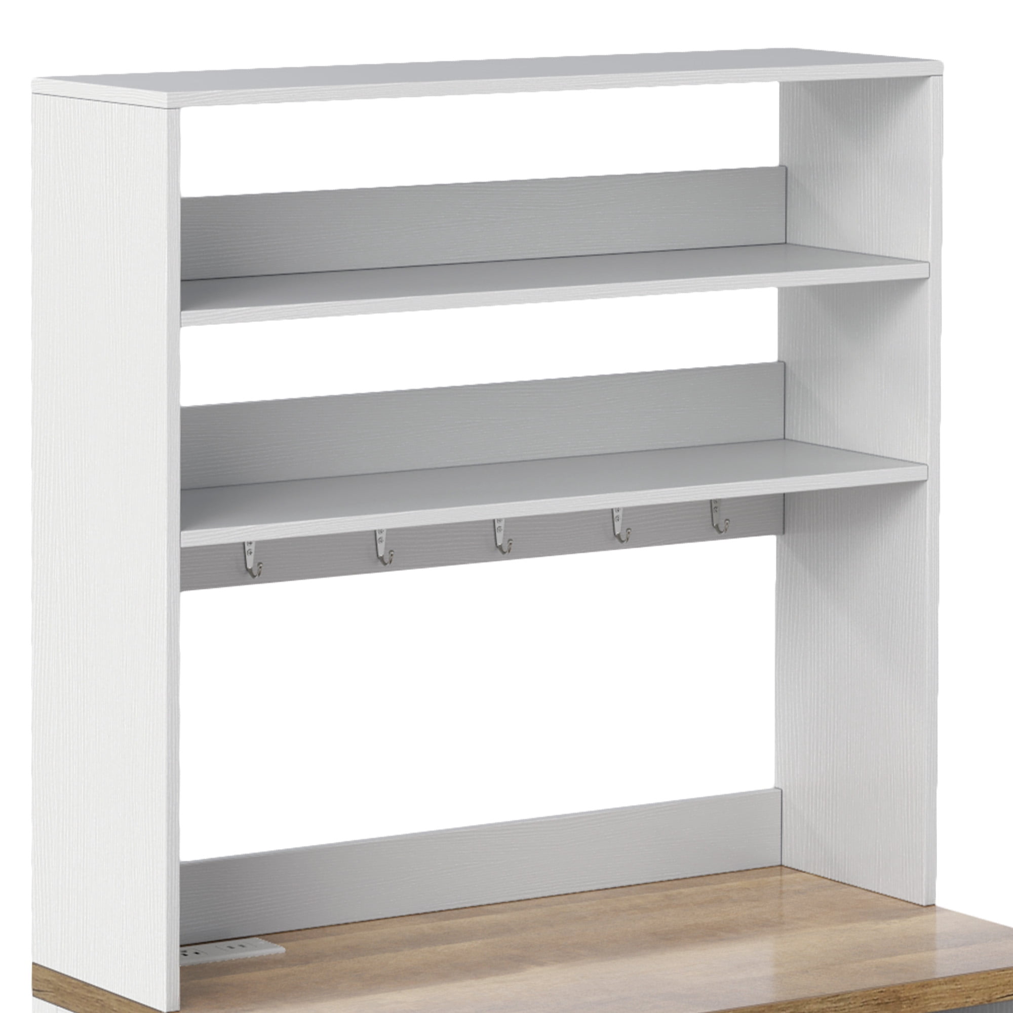 Uforic 6-Tier Kitchen Bakers Rack with Power Outlets & Hooks, Mini Fridge Microwave Stand, White