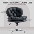 thumbnail image 3 of Armless Black Office Chair | Adjustable Height Task Chair for Home & Study - 25.6" x 25.6", 3 of 7