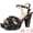 Black, variant on Women's Floral Print Platform Block Heels SandalsGreen 10