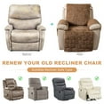 thumbnail image 2 of TOPCHANCES Plush Recliner Chair Cover, Faux Rabbit Fur 1-Seater Sofa Cover, Washable Armchair Protector with Adjustable Elastic Belt for 23 Inches Recliner (Brown), 2 of 11