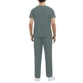 thumbnail image 4 of Men's 2 Piece V-Neck Scrubs Set Short Sleeve Medical Uniforms with Pockets for Hospital Nurse Doctor Workwear Turquoise L, 4 of 4