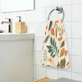 thumbnail image 3 of Yayeee 100% Cotton Hand Towels for Bathroom 16" x 28" Soft Absorbent Kitchen Towel, Beige Retro Leaves, 3 of 7