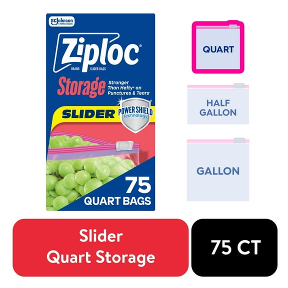 Ziploc Slider Storage Quart Bags (Choose Your Count)