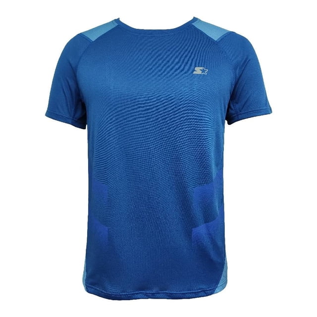 Playera Starter para Hombre, Deportiva Manga Corta Dos Tonos Azul Talla CH