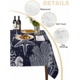 thumbnail image 2 of Navy Blue Coastal Table Cloth, Waterproof Tablecloth for Rectangle Tables, Starfish Coral Summer Beach Ocean Reusable Washable Fabric Table Cover for Restaurant Kitchen Dining Tables 60"x84", 2 of 9