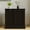 Black, variant on Laundry Sorter Cabinet, Modern Storage Cabinet with Two-Compartment Tilt-Out Design, Open Shelf, 2 Semicircular Handles, Minimalist Table for Terrace, Bathroom, Apartment, White
